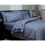 Pinzon 440-Thread-Count 100% Cotton Damask Stripe Full/Queen Duvet Set, Federal Blue