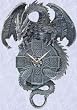 medieval dragon wall clock statue gothic celtic design