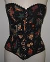Living Dead Souls Black Tattoo Print Bustier with Steel Boning
