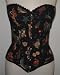 Living Dead Souls Black Tattoo Print Bustier with Steel Boning