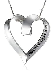 Sterling Silver "A True Friend Reaches For Your Hand But Touches Your Heart" Heart Pendant Necklace, 18"