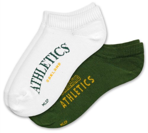MLB Oakland Athletics Women's No-Show Socks (2 Pack)