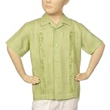 Boys Irish linen shirt in light sage short sleeve.