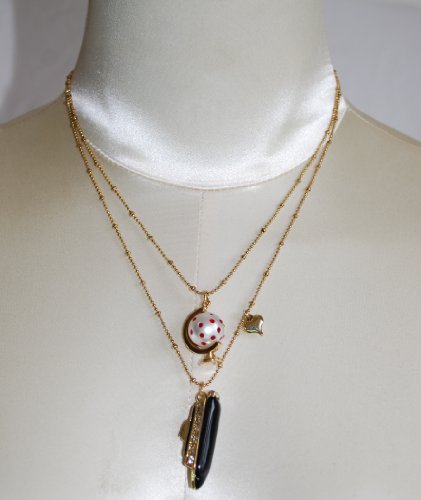 Betsey Johnson Miami Chic 2 Rows Global Boat Charms Necklace