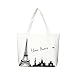ZENTEII Women Canvas Handbag Tote (I love Paris)