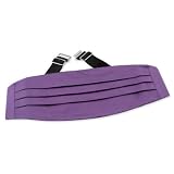Light and Dark Purple Corded Cummerbund by Principessa - Purple Silk