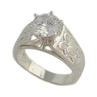 2.0 ct French Mount Hawaiian Jewelry Sterling Silver Wedding Ring - 6