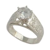 2.0 ct French Mount Hawaiian Jewelry Sterling Silver Wedding Ring