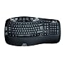 Logitech Cordless Wave Keyboard Tastatur schnurlos 105 Tasten MS WXP D Schwarz
