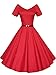 Vintage Short Sleeve V-Neck Swing Dress with Belt