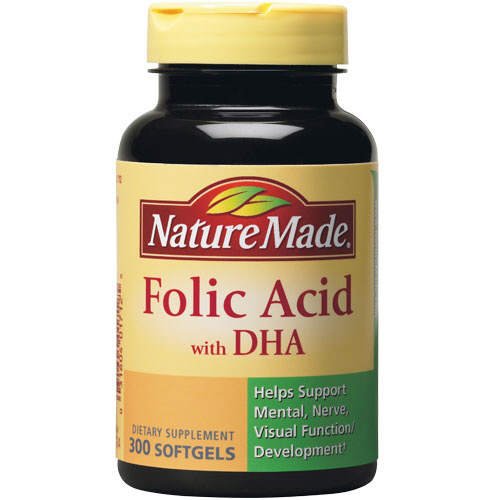 Nature Made Folic Acid 600 mcg with DHA - 300 Tablets