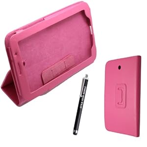 FOR SAMSUNG GALAXY NOTE 8.0' N5100 N5110 PINK PU LEATHER MAGNETIC FLIP CASE COVER + FREE STYLUS