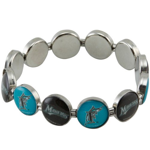 Florida Marlins Ladies Team Logo Charm Beaded Bracelet
