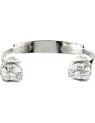 Sterling Silver/Rhodium Plated Diamond Golden Retriever Bangle Bracelet -- LIFETIME WARRANTY