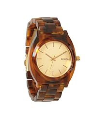 Nixon Womens Time Teller Acetate Analog Watch, Color: Gold / Molasses
