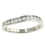 Round Channel Curved Diamond Wedding Band .30cttw