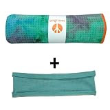 Reviews prana yoga mats Seaburst yogitoes® mat size SKIDLESS® yoga towel + dark turquoise hBand stretchy headband combo by Absolute Yogi®
