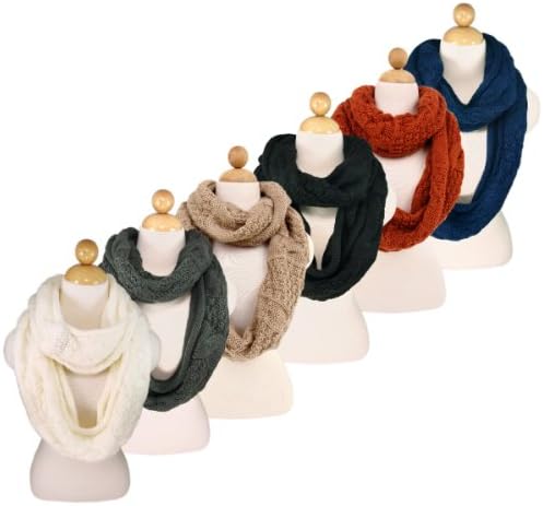 TrendsBlue Premium Winter Thick Infinity Twist Cable Knit Scarf - Diff Colors Avail.
