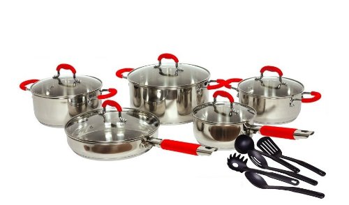 Gourmet Chef 15-Piece Classic 2 Stainless Steel Cookware Set