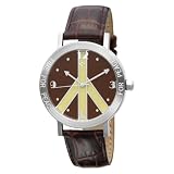 Love Peace and Hope Midsize LPE121 Time for Peace Brown Leather Watch