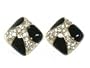 Abstract Crystal & Black Square Earrings Fashion Jewelry