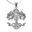 Large Celtic Knot Tree of Life Sterling Silver Pendant 18" Chain Necklace