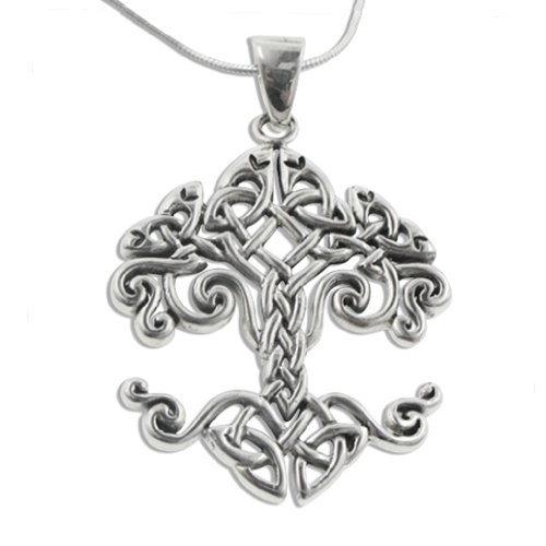 Large Sterling Silver Celtic Knot Tree of Life Pendant 18