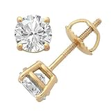 1 Ct EGL Certified Natural Diamond Stud Earrings In 14k Yellow Gold Retail Price $2,900