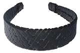 L. Erickson USA 1 1/2 Headband - Italian Velvet Cobblestone Black