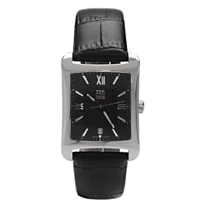 ESQ by Movado Men's Verona Black Genuine Leather Strap Watch #07301276