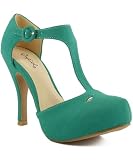 Qupid Trench-114 T-Strap Mary Jane Almond Toe Pump