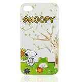 Ivory Transparent Hard Phone Case with Cute Snoopy Pattern for iPhone 4
