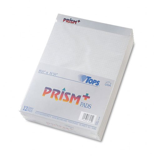 TOPS® Prism+ Quadrille Perforated Pads - 8-1 2 X 11-3 4 - Gray - 50 Sheets Pad Image TOPS® Prism+ Quadrille Perforated Pads - 8-1 2 X 11-3 4 - Gray - 50 Sheets Pad
