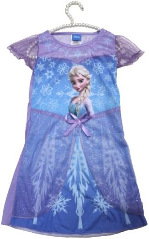 Lavender Chiffon Princess ELSA Snowflake Girl Nightgown Pajama Dress 1-7Y 7801