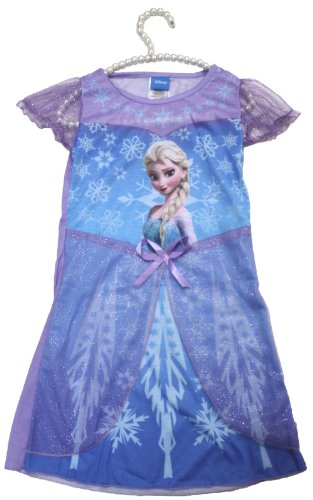 Lavender Chiffon Princess ELSA Snowflake Girl Nightgown Pajama Dress 1-7Y 7801