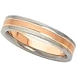 14K Rose and White Gold Wedding Band For Men and Women - Size 10