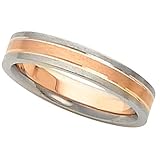 14K Rose and White Gold Wedding Band For Men and Women - Size 10