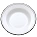 Enamelware Raised Salad Plate, 8 inch, Vintage White/Black (Single)