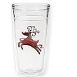 Whimsical Reindeer 12 oz Slimline Insulated Beverage Tumbler, Clear