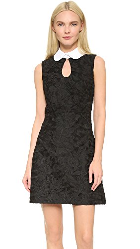 Jill Jill Stuart Women's Keyhole Collared Dress, Black Floral, 10