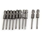uxcell スロットスクリュードライバービット　ドライバービット　ビット　6.0mm の六角シャンク　10本　3 mmのビット　5cmの長さ