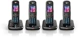 BT Aura 1500 Quad Digital Cordless Phone with Answering Machine - Black /Chrome