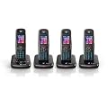 BT Aura 1500 Quad Digital Cordless Phone with Answering Machine - Black /Chrome