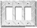 Diamond Life MC3GF.D Formula 1Wall Plate XL Triple GFI 5 H x 7.875 W Diamond Plate - Case of 25