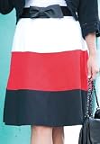 Jessica London Plus Size Colorblock Linen Skirt