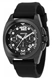 DKNY Mens NY1445 Black Rubber Quartz Watch with Black Dial