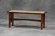Microfiber and Wood Bench - Cherry