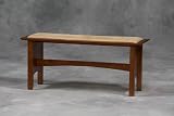 Microfiber and Wood Bench - Cherry