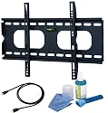 Low-profile 30mm wall mount Black Bracket fits 23 24 26 27 28 32 37  inch LCD / LED / Plasma TV of ALL MAKES ALL MODELS comes with FREE GOLD  HDMI CABLE AND SCREEN CLEANING KIT