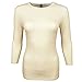 Esteez Womens 3/4 Sleeve Slinky Fitted Layering Crewneck Shirt